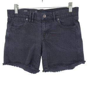 Madewell womens 26 black frayed hem denim jean shorts cotton blend